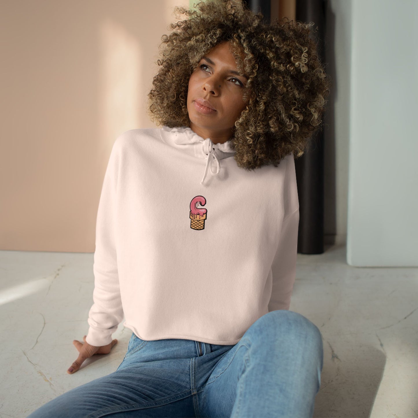 La Grunge Crop Hoodie