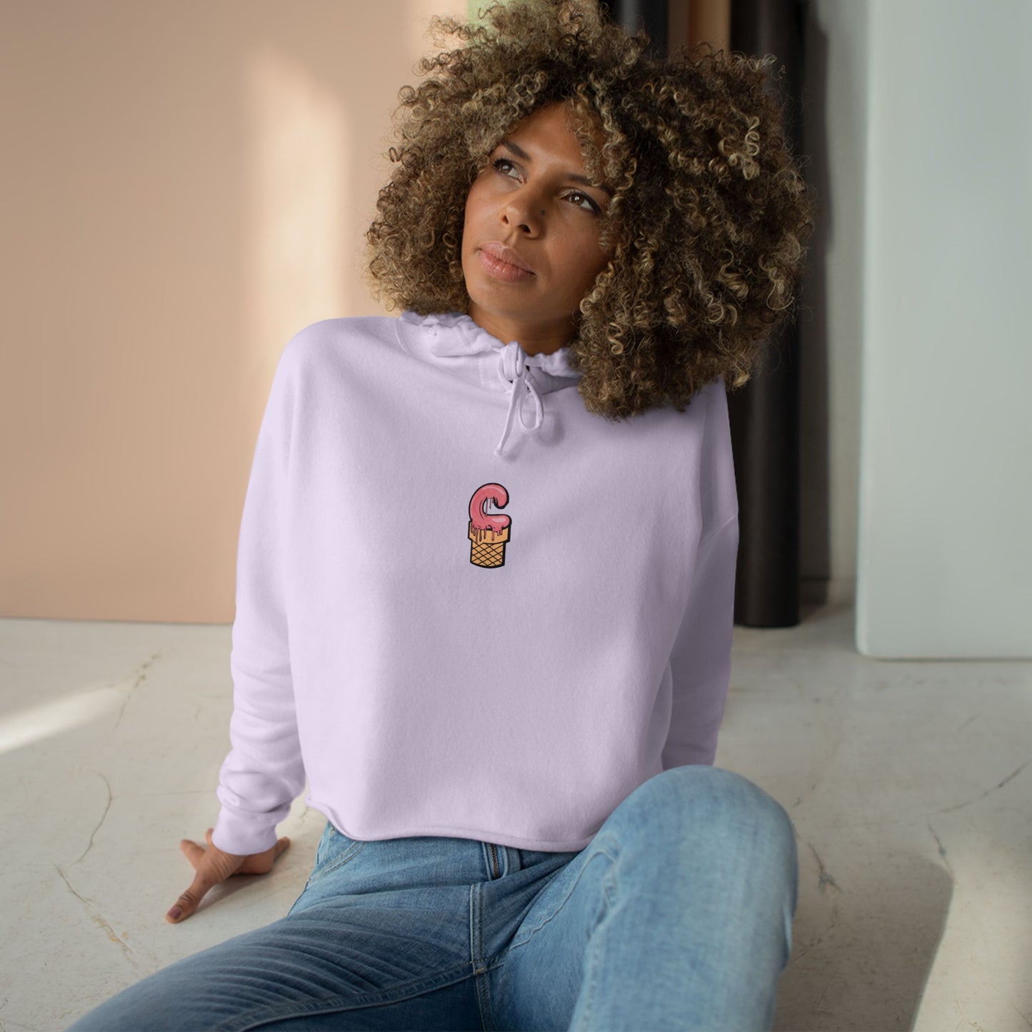 La Grunge Crop Hoodie