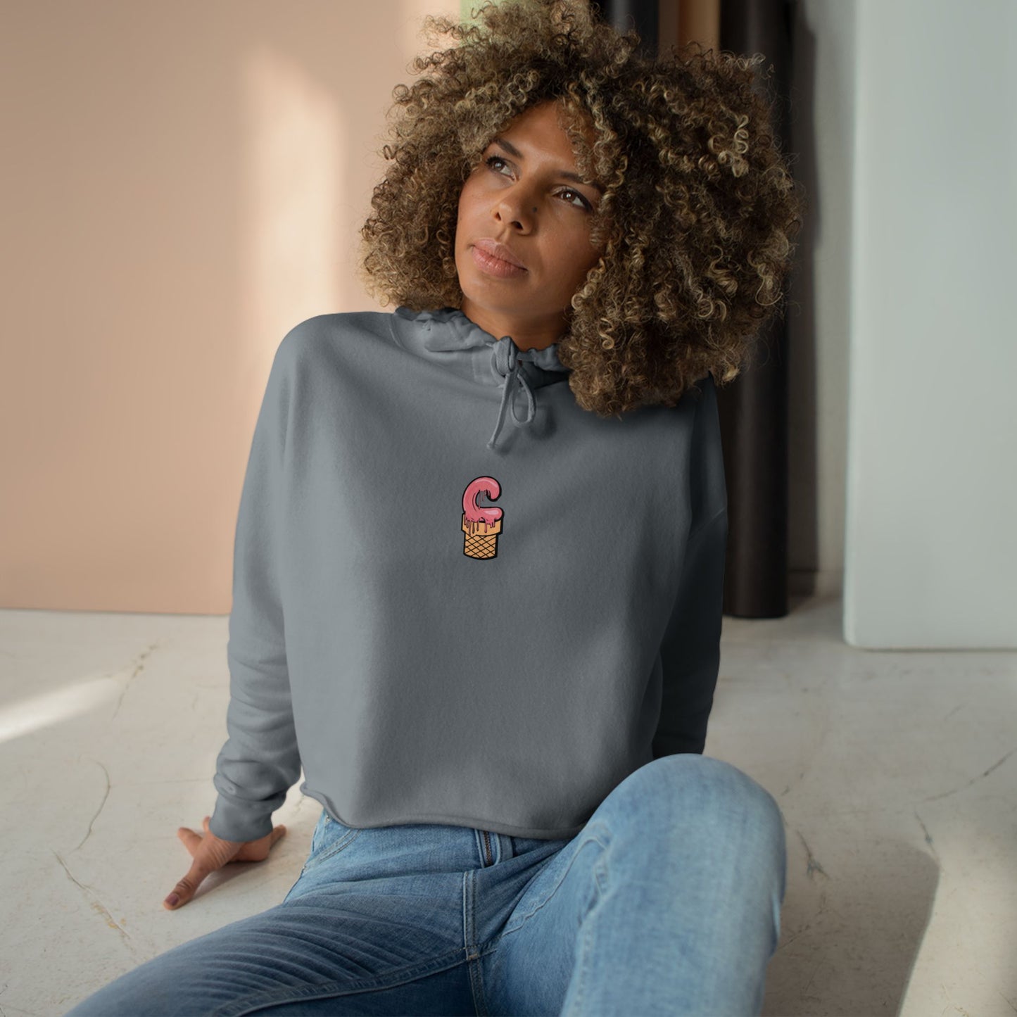 La Grunge Crop Hoodie
